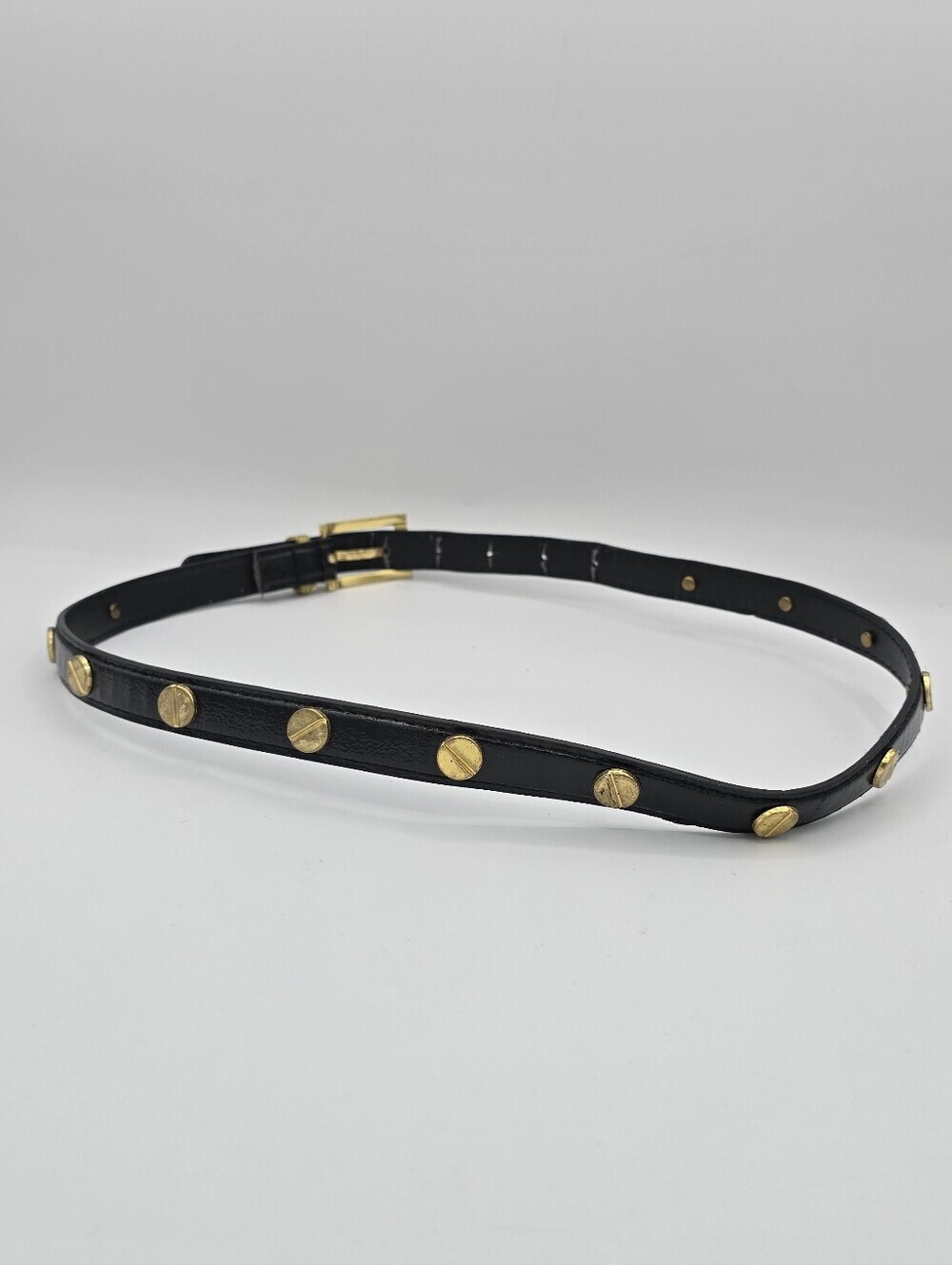 Black Belt Gold-Tone Screw-Style Studs